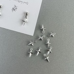 474)スターチャーム（11×7mm・10個）/ シルバー / ピアス・イヤリング素材