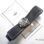 ❦Velvet ribbon~  gray❦バレッタ