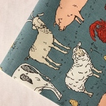 ※【USAコットン55×50】moda animal・ブルー