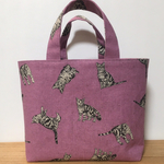 再×3販＊かわいい猫ちゃんのミニトートバッグ＊パープル