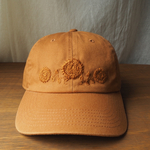 ひまわりの手縫刺繍のキャップ帽子