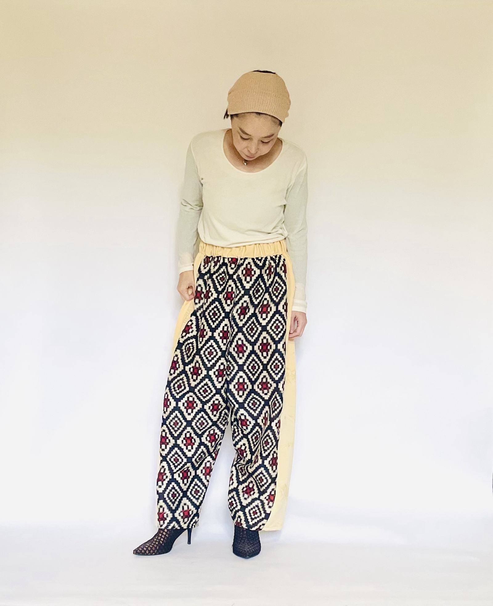 福豆／着物リメイク／バルーンパンツ ★フリーサイズ二本 a06cc91e1115941d10d33654fb1fe4