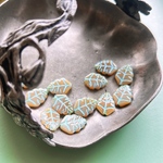 【2コセット】JIRI＊IVANA#czech beads#チェコビーズ　leaves17x12㍉ amber muddy/blue