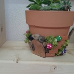 可愛いきのこの植木鉢