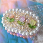 春色チューリップ🌷のビーズ刺繍バレッタ