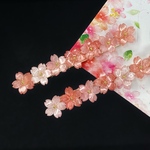 シンプルな桜のヘアクリップ　金ラメ入りグラデーション色