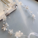 おしゃれ2重花びらディップフラワーの小枝ヘッドドレス　結婚式　成人式　卒業式　発表会　セレモニー