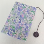 文庫本　リバティ プリント使用　ブックカバー　*　ホリーホックス　Hollyhocks　