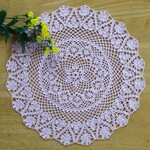 《パープルフラワー・華やかドイリー》　レース編みドイリー