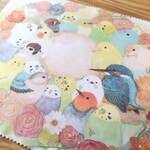 ほっこり♪小鳥たちのマイクロファイバークロス 『色とりどりーす』 セキセイインコ コザクラインコ マメルリハ  スズメ      