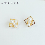 three pearl／イヤリングorピアス