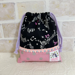 キッズ巾着袋☆給食袋☆音符ユニコーンタグ 入園 入学 通園 通学 コップ袋 音楽