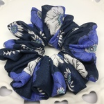 💓sale300円💓ハピネス♡フラワー🌸プレーンシュシュ✨ブルー系
