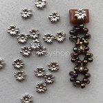 10pcs シルバー ハワイアンフラワー ネイルパーツ 貼り付けパーツ メタルパーツ
