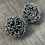 はなうた (銀×黒)ピアス/イヤリング アレルギー対応
