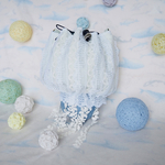 雪の結晶柄　チュールレースのクラゲ(海月) 巾着バッグ