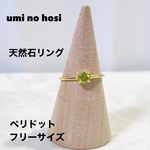 天然石リング 指輪 ハンドメイド フリーサイズ ペリドット 誕生石 リング ゴールド 金属アレルギー対応
