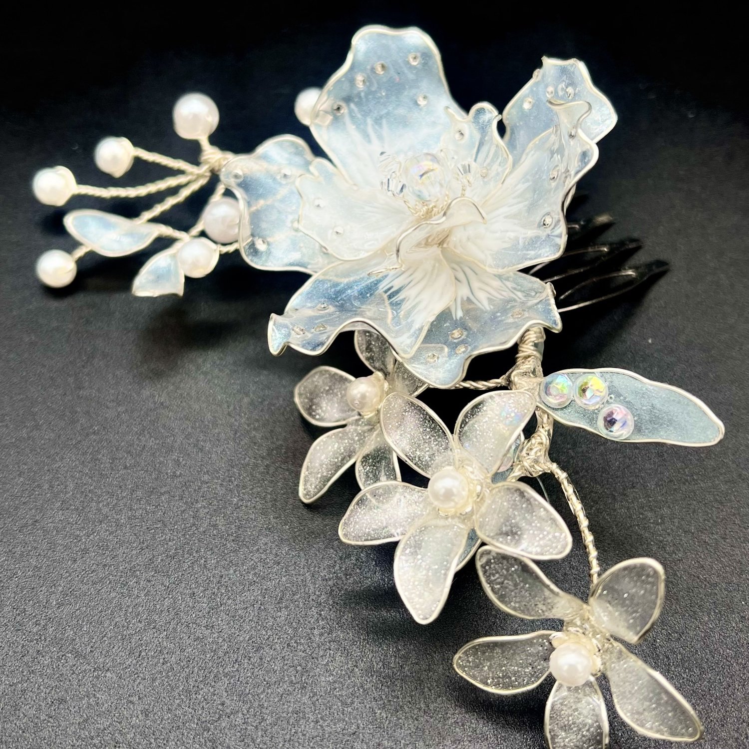 スケルトン 芙蓉 の ヘアコーム ⭐︎ アメリカンフラワー
