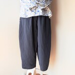 〈お肌に優しい〉スラブダブルガーゼすっきりバルーンパンツ