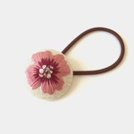 雫の花 刺繍ヘアゴム ピンク