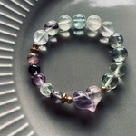【御売約★hanazono69様】 1400→1200     BL370-861タイガーアイMix color+Asymmetry 17㎝*天然石ブレスレット　[送料無料] 　