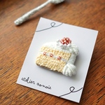 刺繍とビーズのストロベリーショートケーキ　【ご褒美スイーツ】　苺