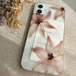 ✴︎ ニュアンスiPhoneケース　pink:beige フラワー