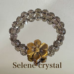 タイガーアイ　お花　スモーキークォーツ　ブレスレット　　天然石ブレスレット　Selene crystal