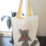 カクカク猫バッグ　（ホワイト）