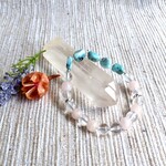 【4月の誕生石】【世界3大ヒーリングストーン】【あなたの愛を開花させる】【安心感に包まれたコミュニケーション】モルガナイトとラリマーのブレスレット