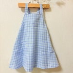 フレアワンピース　ふんわりひろがるワンピース　100センチ　爽やか　ブルー　チェック　春ワンピース　夏ワンピース　