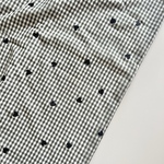 original cotton刺繍生地（ギンガムチェックブラック・ミニハート刺繍）　