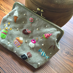 E様用刺繍がま口ポーチ