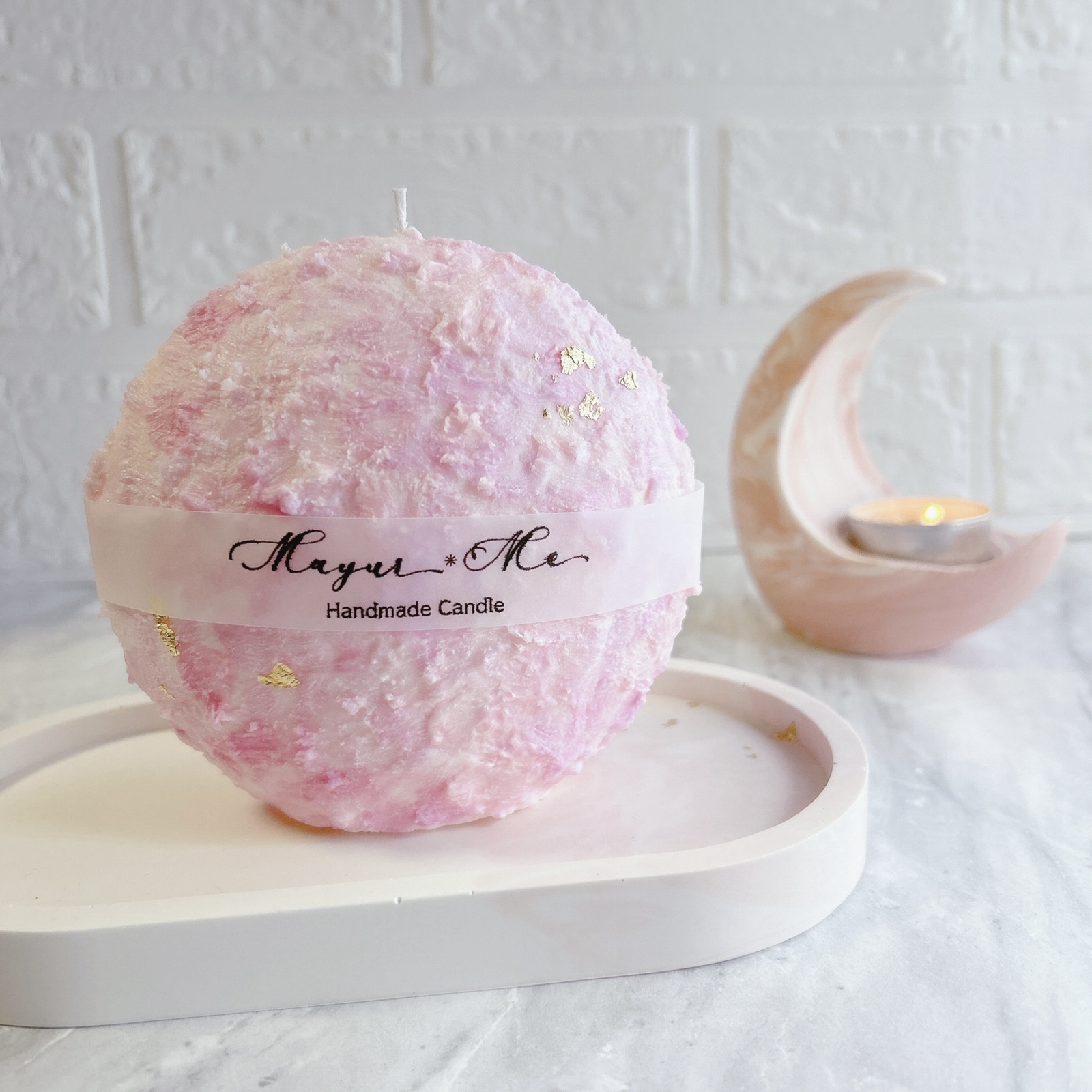 大人気】 お月様のキャンドル moon candle ピンク キャンドル 月 月の