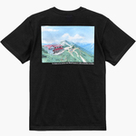燕岳 バックプリント Tシャツ 綿 コットン 山 登山 ブラック 黒