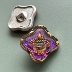 【czech glass  button】#czech#チェコ　ボタン27✖️27㍉ violet 一体型