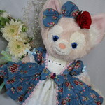 ＜0101meさま専用＞＜1点のみ＞リーナベル(Sサイズ)コスチューム＊エレガントドレス＊チュールレース×薔薇柄＊くすみブルー