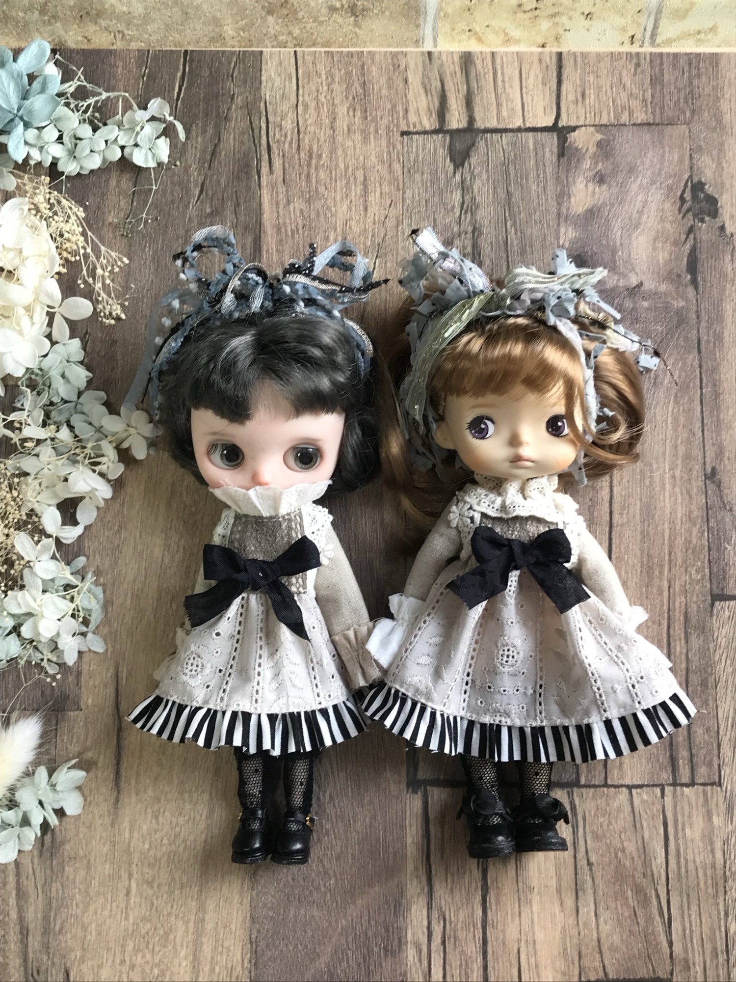 受注】 2667 ブライス さんのお洋服 シックなお揃いワンピース Blythe