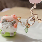 ねこ桜マカロン　キーホルダー