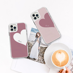 Big Heart♡桜色　強化ガラスケース/iPhoneケース/iPhone12mini/iPhoneXS/iPhoneSE2