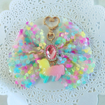 キラキラ✨スパンコール♡ゆめかわリボン♡入園入学♡ユニコーン🦄リボンキーホルダー