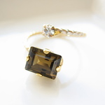 Swarovski Crystal Smoky Quartz Folk Ring