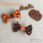 Helloween☆ドットリボンのヘアクリップ