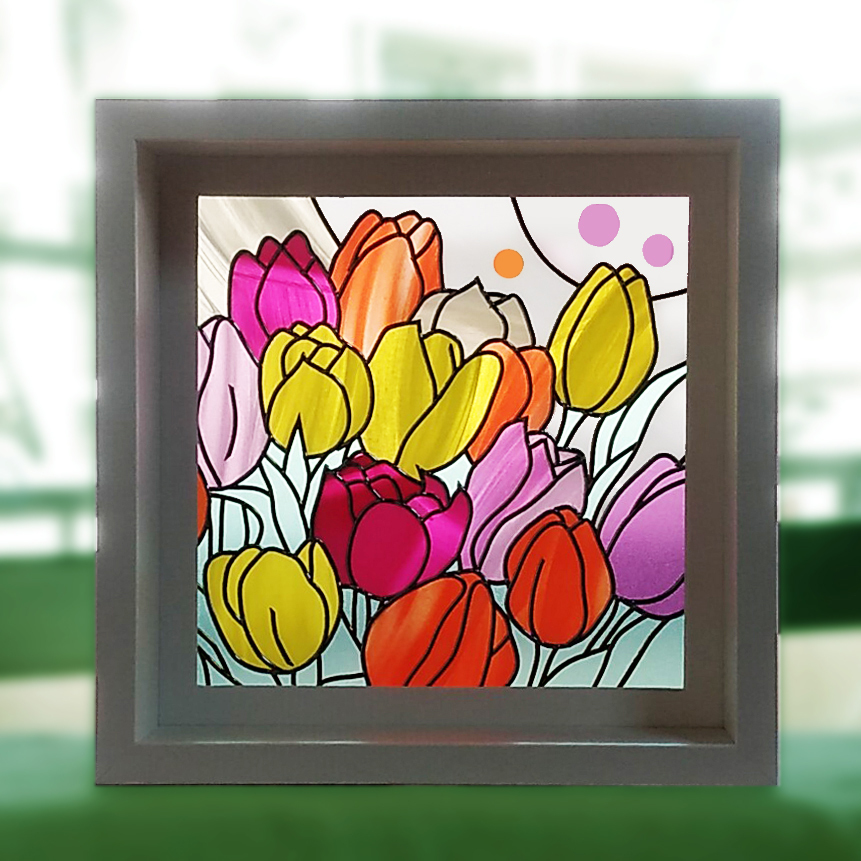 ポップアート 花 チューリップ 絵画 インテリア ハンドメイド