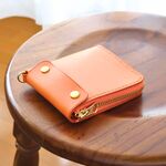 厚い革1枚のL字ファスナー財布 TUCSON/トゥクソン オレンジ イタリアンレザー *受注製作