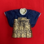 犬の袴✨犬用本格袴セット 紺×金 西陣織 金襴 犬服