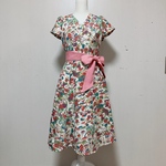 着物リメイクカシュクールワンピースM