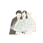 【ふちありシンプル】イラストオーダー//似顔絵//アイコン//おしゃれ//結婚式//サンキュータグ