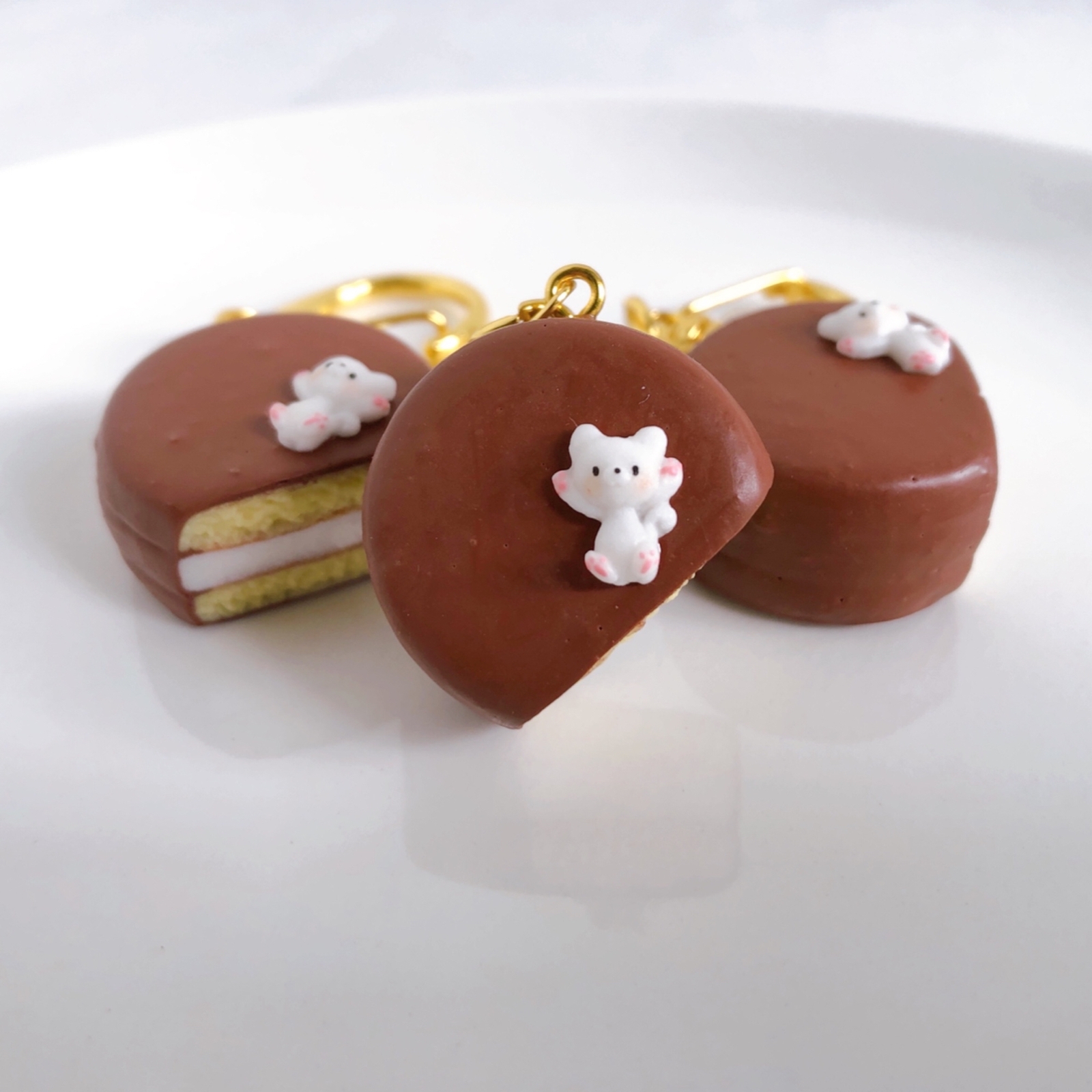 くまさんチョコミントアイス キーホルダー フェイクスイーツ フェイク
