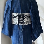 着付師が本気で考えた帯コルセット＜レース＞黒白＊大きめさんOK＊73